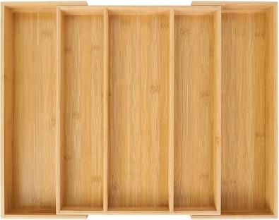 Expandable Bamboo Kitchen Drawer Organizer cover