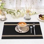 Set of 6 Washable PVC Dining Placemats - Black alternate 1