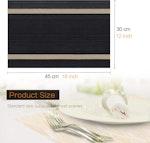 Set of 6 Washable PVC Dining Placemats - Black alternate 2