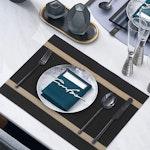 Set of 6 Washable PVC Dining Placemats - Black alternate 6