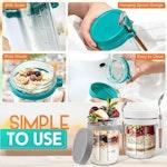 Glass Overnight Oats Jars Set of 4 with Spoons alternate 2