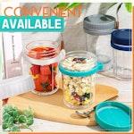 Glass Overnight Oats Jars Set of 4 with Spoons alternate 4