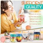 Glass Overnight Oats Jars Set of 4 with Spoons alternate 6