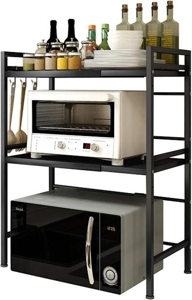 Black Microwave Shelf & Kitchen Organizer cover