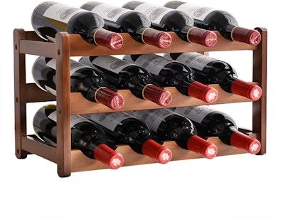 Bamboo 3-Layer Wine Rack for 12 Bottles cover