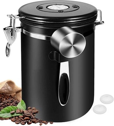1.8L Airtight Stainless Coffee Container cover