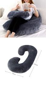 C-Shaped Pregnancy Pillow - Black alternate 2