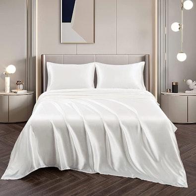 Queen Size Satin 4pc Sheet Set, 2000TC Deep Pocket cover