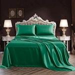 Silky Satin Queen Sheet Set 4pc Green thumbnail