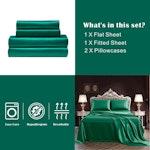 Silky Satin Queen Sheet Set 4pc Green alternate 4