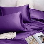 Satin Sheet Set 2000TC Queen 4pc - Purple alternate 2