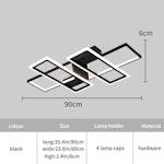 80W LED Modern Ceiling Light & Chandelier, Black alternate 4