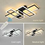 80W LED Modern Ceiling Light & Chandelier, Black alternate 6