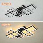 80W LED Modern Ceiling Light & Chandelier, Black alternate 8