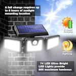 Solar Lights Outdoor 800Lm 74 LED Motion Sensor alternate 3