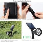 Outdoor Solar 4 LED Garden Spotlights Auto On/Off alternate 5