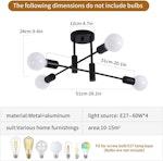 Mid Century Rustic Sputnik Ceiling Light alternate 4