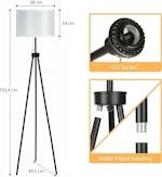 LED Floor Lamp, 3 Color Temp, Linen Shade alternate 5