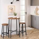 Set of 2 Rustic Bar Stools - 65cm, Brown & Black alternate 2