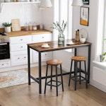 Set of 2 Rustic Bar Stools - 65cm, Brown & Black alternate 6