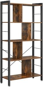 4-Tier Rustic Brown Industrial Bookshelf thumbnail