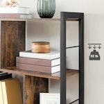 4-Tier Rustic Brown Industrial Bookshelf alternate 7