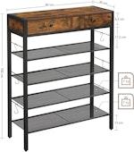 Industrial Shoe Rack with Drawers & Shelves alternate 3