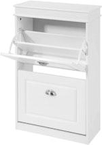 White Shoe Cabinet with 2 Tilt-Out Drawers thumbnail