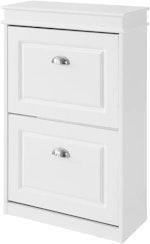 White Shoe Cabinet with 2 Tilt-Out Drawers alternate 4