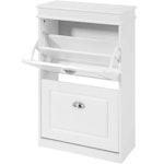 White Shoe Cabinet with 2 Tilt-Out Drawers alternate 7