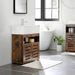Rustic Brown Bathroom Vanity with Adjustable Shelf alternate 2