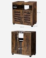 Rustic Brown Bathroom Vanity with Adjustable Shelf alternate 5