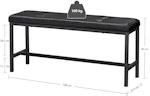 Black PU Leather Ottoman Bench with Steel Frame alternate 1