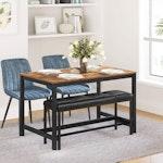 Black PU Leather Ottoman Bench with Steel Frame alternate 3