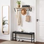 Black PU Leather Ottoman Bench with Steel Frame alternate 6