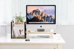 Bamboo 2-Tier Monitor & Laptop Stand with Storage alternate 3
