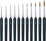 11 Pc Miniature Paint Brush Set for Acrylic & Oil thumbnail