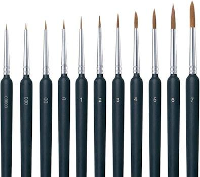 11 Pc Miniature Paint Brush Set for Acrylic & Oil cover
