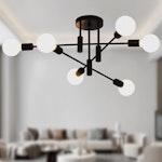 6-Light Mid-Century Modern Lamp, Black thumbnail