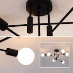6-Light Mid-Century Modern Lamp, Black alternate 4