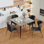 Grey Marble Square Dining Table 80cm alternate 3