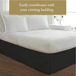 King Black Pleated Bed Skirt, 36 cm Drop alternate 3