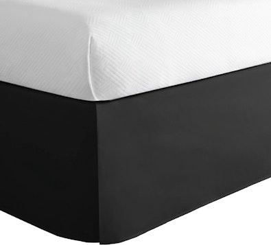 King Black Pleated Bed Skirt, 36 cm Drop cover