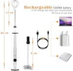 Rechargeable Electric Milk Frother, 3 Speeds alternate 4