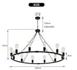 12-Light Rustic Wagon Wheel Chandelier, Black alternate 4