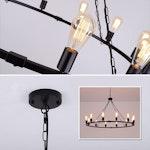 12-Light Rustic Wagon Wheel Chandelier, Black alternate 5