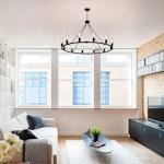 12-Light Rustic Wagon Wheel Chandelier, Black alternate 7