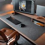 Large Grey Felt Desk Mat for Keyboard alternate 1