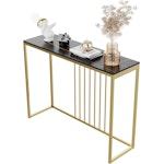 Black & Gold Marble Slim Console Table 120cm