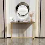 Black & Gold Marble Slim Console Table 120cm alternate 6